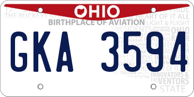 OH license plate GKA3594