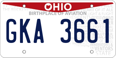 OH license plate GKA3661