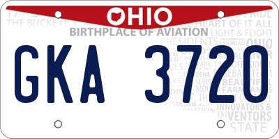 OH license plate GKA3720