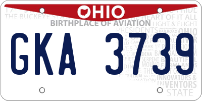 OH license plate GKA3739