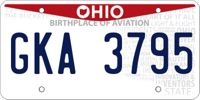OH license plate GKA3795