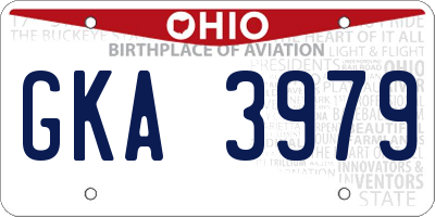 OH license plate GKA3979