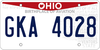 OH license plate GKA4028