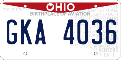 OH license plate GKA4036