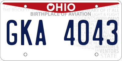 OH license plate GKA4043