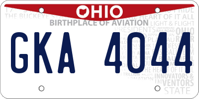 OH license plate GKA4044