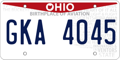 OH license plate GKA4045