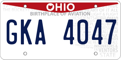 OH license plate GKA4047