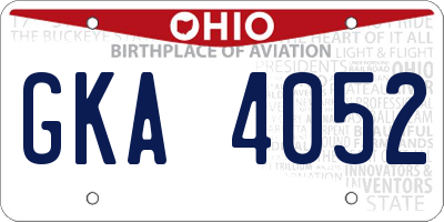 OH license plate GKA4052