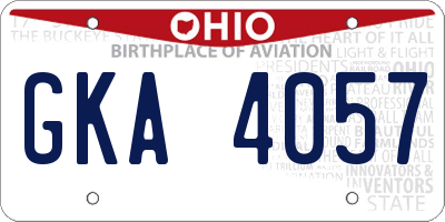 OH license plate GKA4057