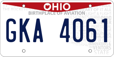 OH license plate GKA4061