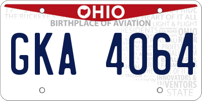 OH license plate GKA4064