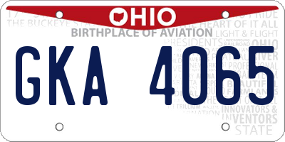 OH license plate GKA4065