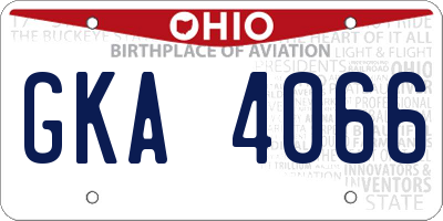 OH license plate GKA4066