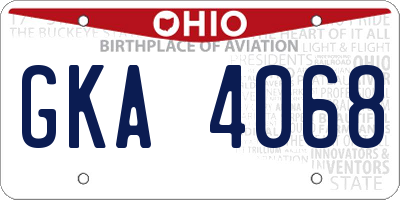 OH license plate GKA4068