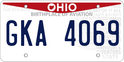OH license plate GKA4069