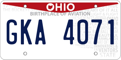 OH license plate GKA4071