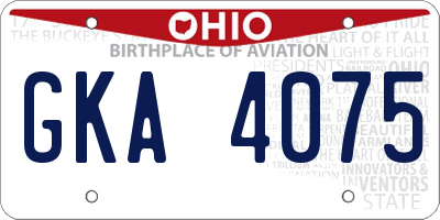 OH license plate GKA4075