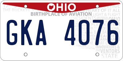 OH license plate GKA4076