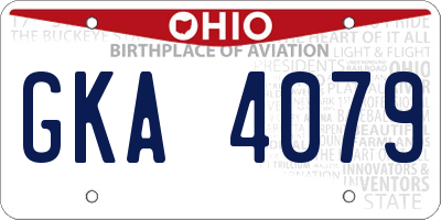 OH license plate GKA4079