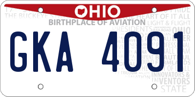 OH license plate GKA4091