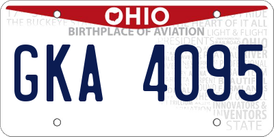 OH license plate GKA4095