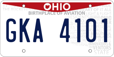 OH license plate GKA4101