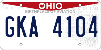 OH license plate GKA4104