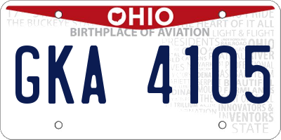 OH license plate GKA4105