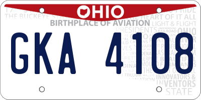 OH license plate GKA4108