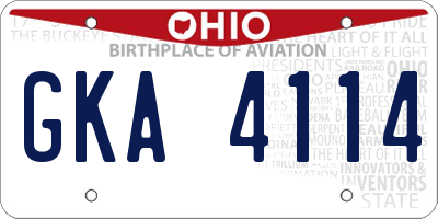 OH license plate GKA4114