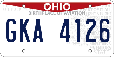 OH license plate GKA4126
