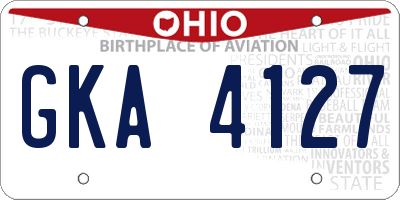 OH license plate GKA4127