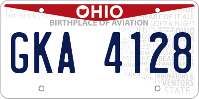 OH license plate GKA4128