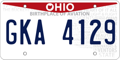OH license plate GKA4129