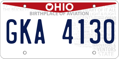OH license plate GKA4130
