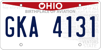 OH license plate GKA4131