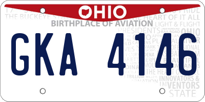 OH license plate GKA4146