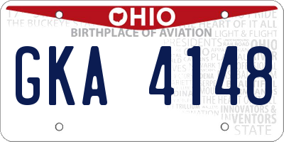 OH license plate GKA4148
