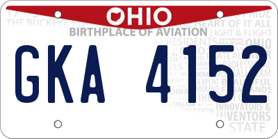 OH license plate GKA4152