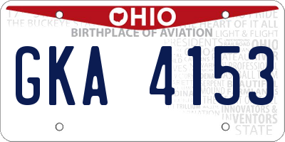 OH license plate GKA4153