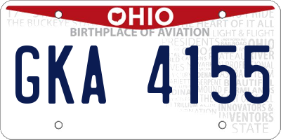OH license plate GKA4155
