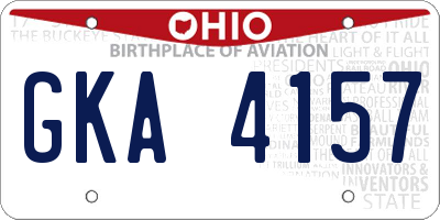 OH license plate GKA4157