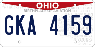 OH license plate GKA4159