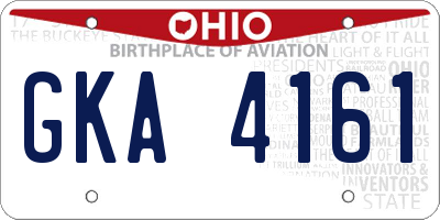 OH license plate GKA4161