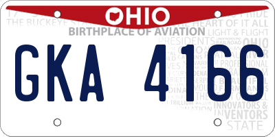 OH license plate GKA4166