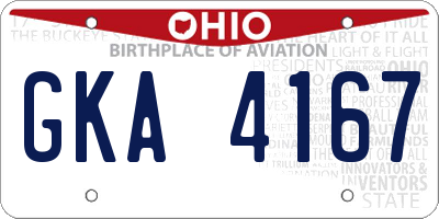 OH license plate GKA4167