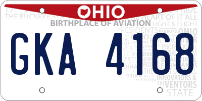 OH license plate GKA4168