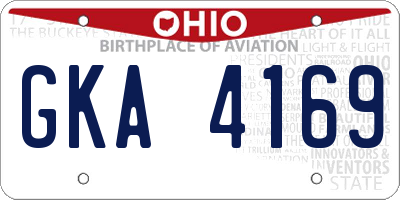 OH license plate GKA4169