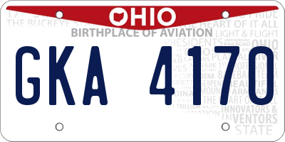 OH license plate GKA4170